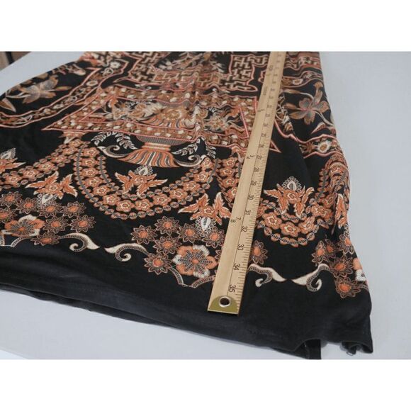 Women's Black & Gold Abstract Maxi Skirt S #2025-B5 - Picture 6 of 7